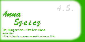 anna szeicz business card